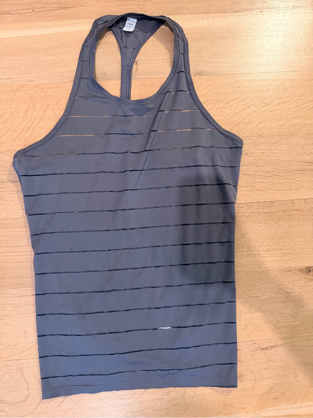 Athleta Charcoal Gray Striped Racerback Swim Tank